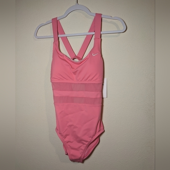 Nike Mesh Solid Edge V-back one piece swimsuit - Picture 3 of 12